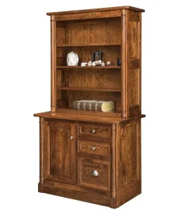 Covington 3 Drawer 1 Door Credenza with Bookcase Topper