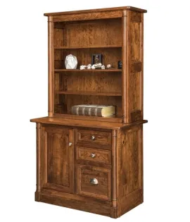 Covington 3 Drawer 1 Door Credenza with Bookcase Topper