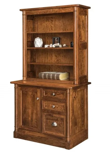Covington 3 Drawer 1 Door Credenza with Bookcase Topper