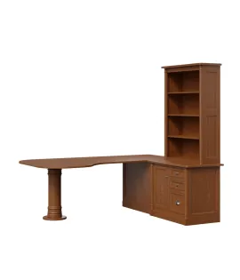 Covington Pedestal Desk with Credenza and Bookcase Topper
