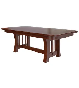Curved Mission Double Pedestal Dining Table
