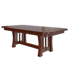 Curved Mission Double Pedestal Dining Table