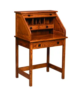 30" Post Mission Rolltop Writing Desk