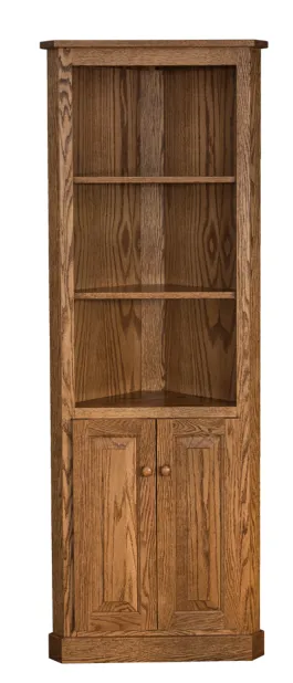 Traditional Corner Bookcase with Doors