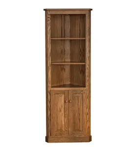 Traditional Corner Bookcase with Doors