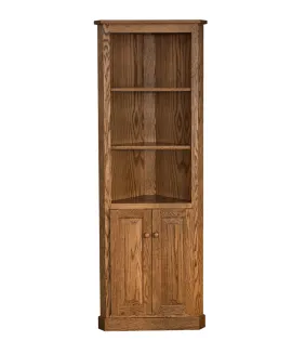Traditional Corner Bookcase with Doors