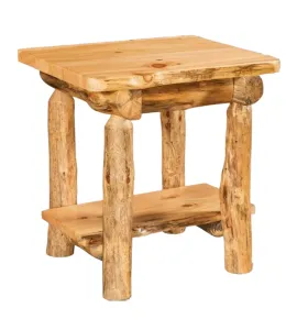 Fireside Rustic End Table with Drawer