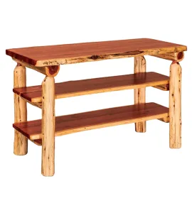 Fireside Rustic Flat Sofa Table with Shelves