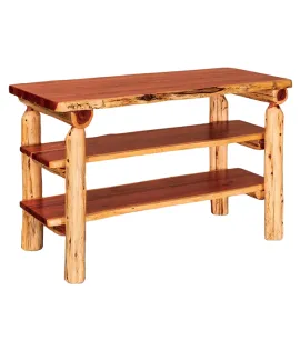 Fireside Rustic Flat Sofa Table with Shelves