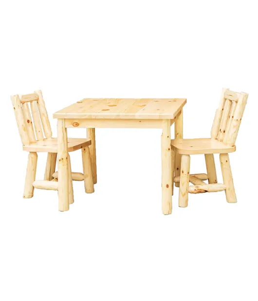 Fireside Rustic Econo Line Square Leg Table and Chairs Set