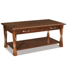 Lexington Arc  Open Coffee Table with Drawer - QUICK SHIP
