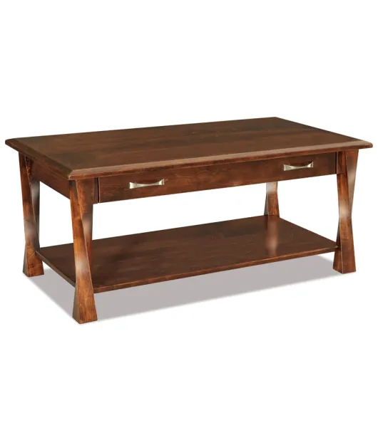 Lexington Arc  Open Coffee Table with Drawer - QUICK SHIP