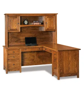 Centennial 8 Drawer L Desk with Hutch