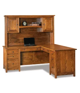 Centennial 8 Drawer L Desk with Hutch