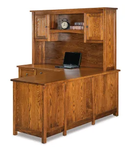 Centennial 8 Drawer L Desk with Hutch