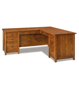 Centennial 8 Drawer L Desk with Hutch