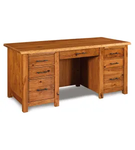 Timbra 7 Drawer Desk with Live Edge Top