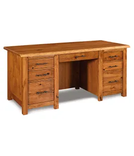 Timbra 7 Drawer Desk with Live Edge Top