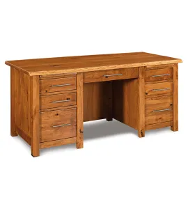 Timbra 7 Drawer Desk with Live Edge Top