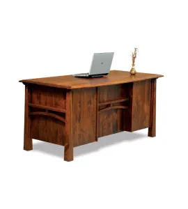 Artesa 5 Drawer Executive Desk with Finished Backside and Curved Top