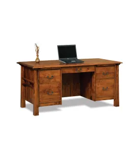 Artesa 7 Drawer Executive Desk with Unfinished Backside