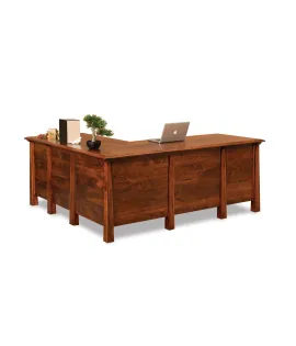 Artesa 6 Drawer L Desk with Finished Backside