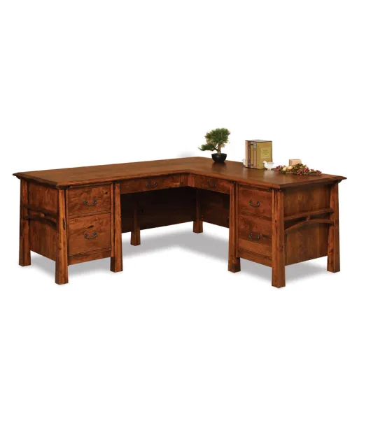Artesa 6 Drawer L Desk with Finished Backside