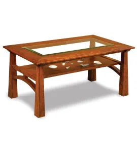 Artesa Glass Top Coffee Table with Shelf