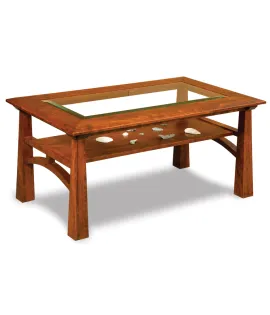 Artesa Glass Top Coffee Table with Shelf