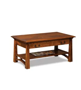 Artesa Open Coffee Table with Drawer and Shelf