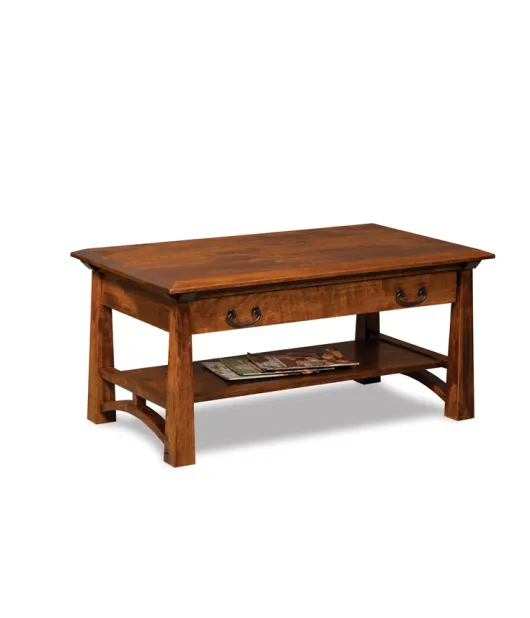 Artesa Open Coffee Table with Drawer and Shelf