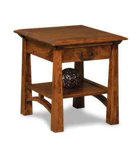 Artesa Open End Table with Drawer and Shelf