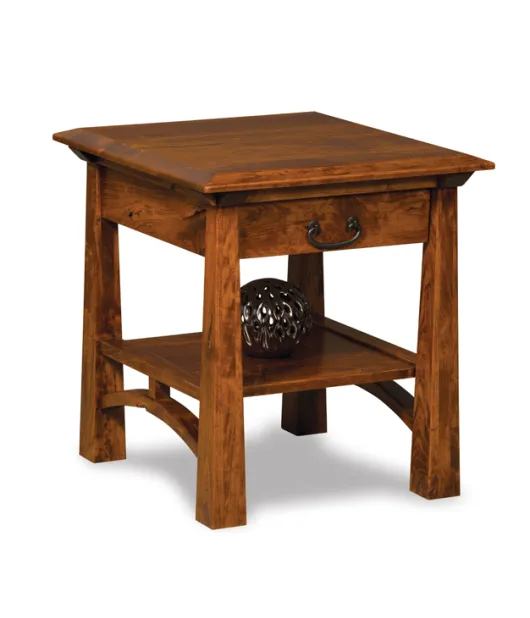 Artesa Open End Table with Drawer and Shelf