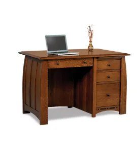 Boulder Creek 4 Drawer Desk with Unfinished Backside