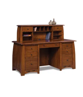 Boulder Creek 7 Drawer Desk with 2 Drawer Desk Topper