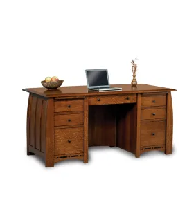 Boulder Creek 7 Drawer Desk with Unfinished Backside
