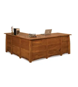 Boulder Creek 8 Drawer L Desk with Finished Backside