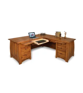 Boulder Creek 8 Drawer L Desk with Finished Backside