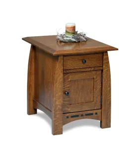 Boulder Creek Enclosed End Table with Drawer and Door