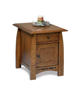 Boulder Creek Enclosed End Table with Drawer and Door