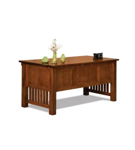 Bridger Mission 4 Drawer Desk with Finished Backside - QUICK SHIP