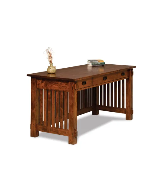 Craftsman 3 Drawer Desk with Finished Backside