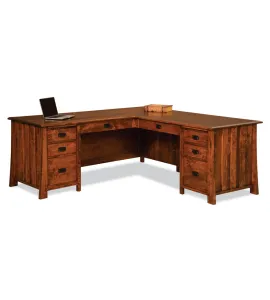 Grant 78" 8 Drawer L Desk with Unfinished Backside
