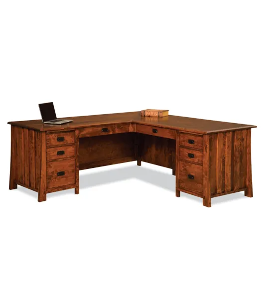 Grant 78" 8 Drawer L Desk with Unfinished Backside