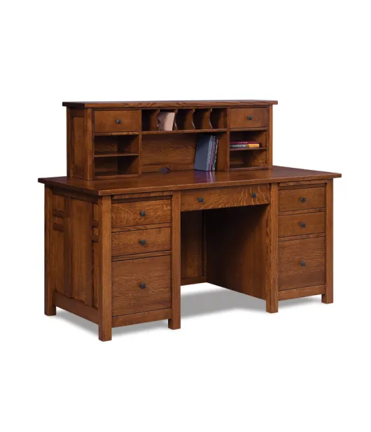 Kascade 7 Drawer Desk with 2 Drawer Desk Topper