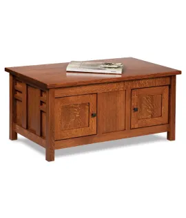 Kascade Enclosed Coffee Table with Doors