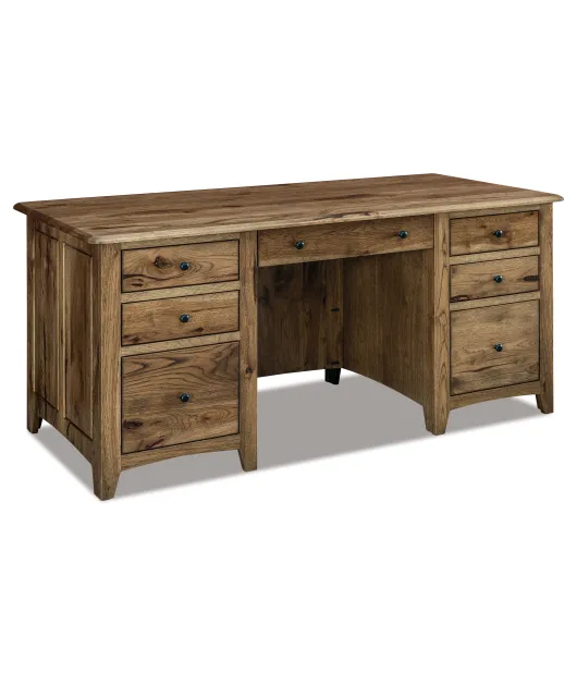 Dover Double Pedestal 7 Drawer Desk with Finished Backside