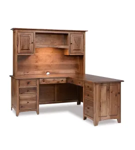 Dover 8 Drawer L Desk with Hutch