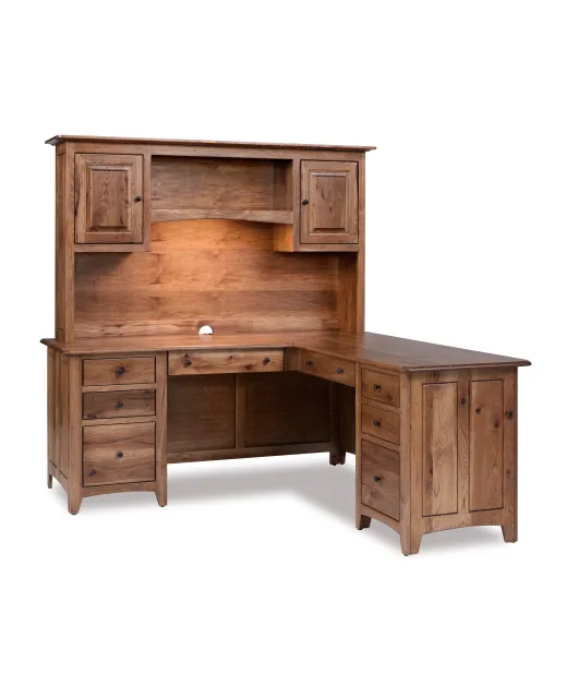 Dover 8 Drawer L Desk with Hutch