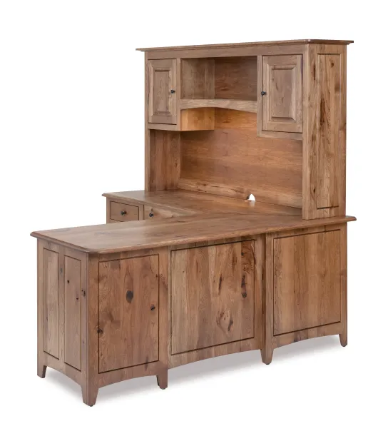 Dover 8 Drawer L Desk with Hutch